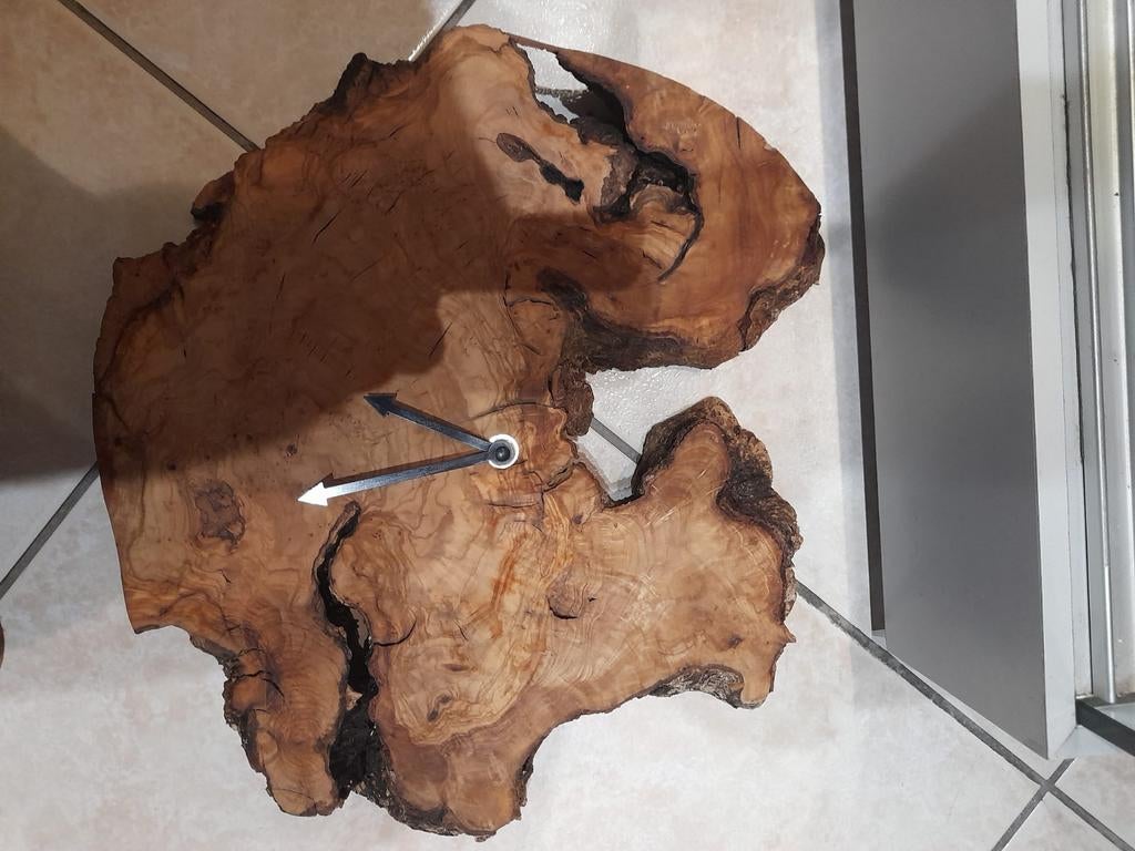 Horloge bois olivier, Antiquités & Art, Enlèvement ou Envoi