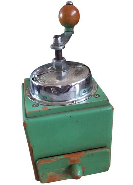 vintage groene koffiemolen., Antiek en Kunst, Antiek | Keukengerei, Ophalen of Verzenden