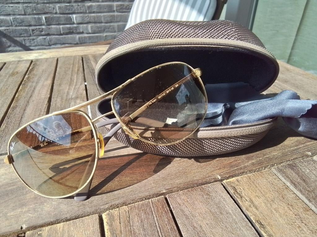 AUTHENTIEKE VINTAGE RAY BAN AVIATOR ZONNEBRIL, Ophalen, Bruin, Zonnebril, Ray-Ban