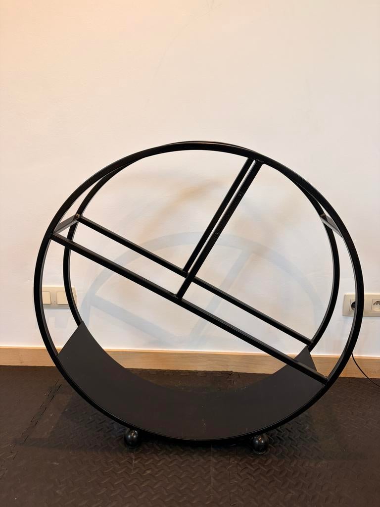 Range-bûches rond DIEGO en acier noir 80 cm, Enlèvement, Comme neuf, Rond