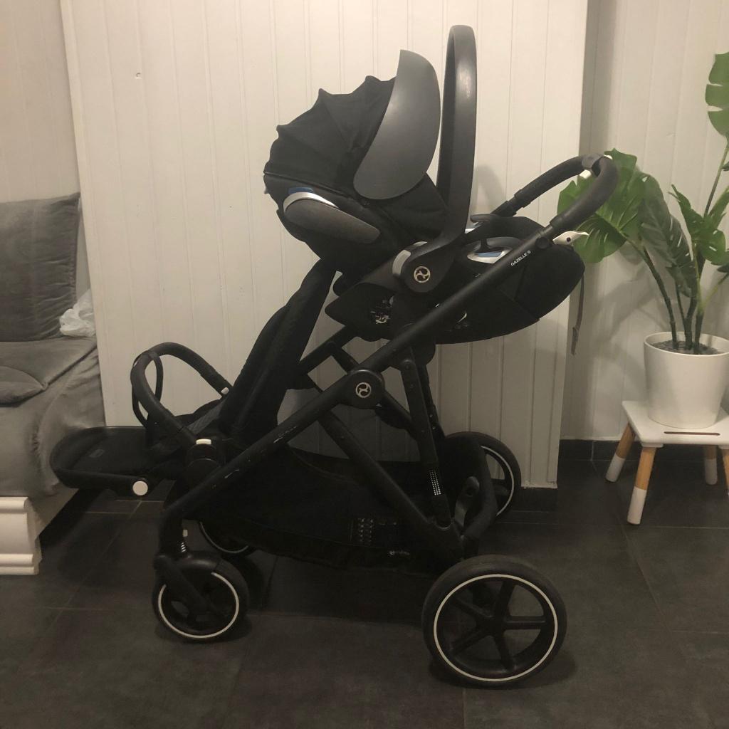 Poussette CYBEX Gazelle S + siège auto Cloud Z + Base isofix, Ophalen, Zo goed als nieuw, Overige merken, Verstelbare rugleuning