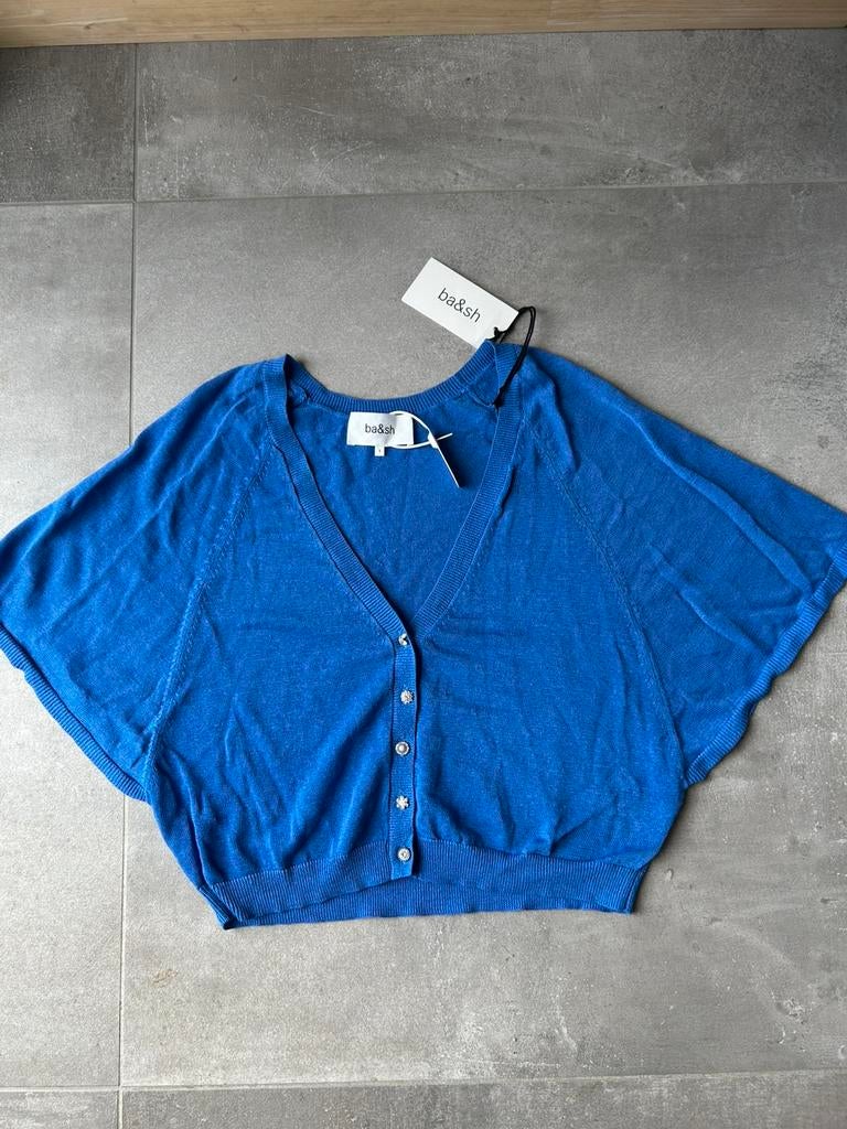 Ba&Sh - Gilet kobaltblauw. Maat 1. Nieuw, Ophalen of Verzenden, Nieuw, Maat 36 (S), Blauw