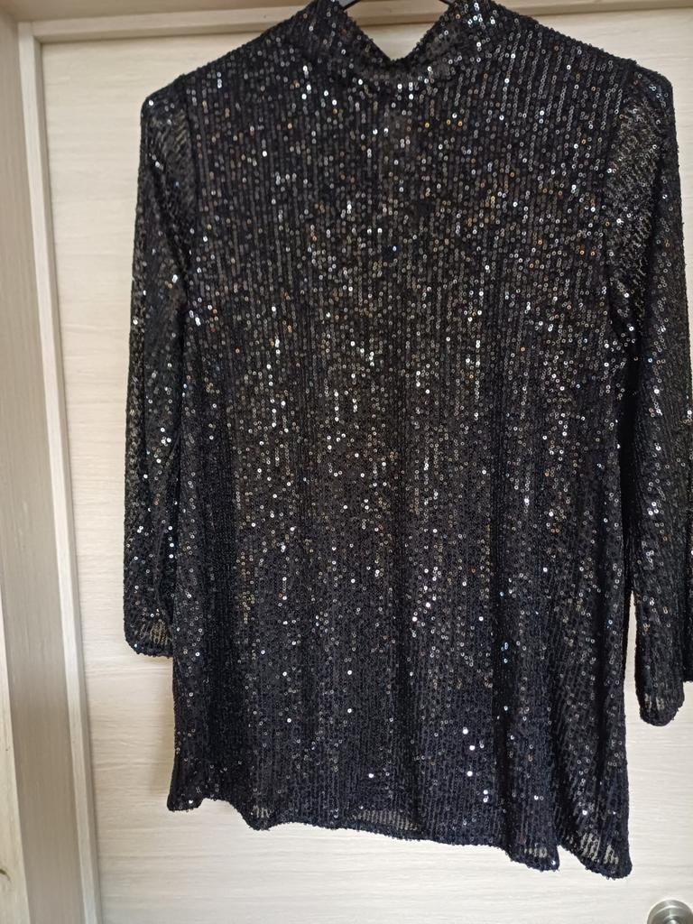 Manches longues Paprika noires à sequins S= 46, Taille 46/48 (XL) ou plus grande, Enlèvement ou Envoi, Comme neuf, Paprika