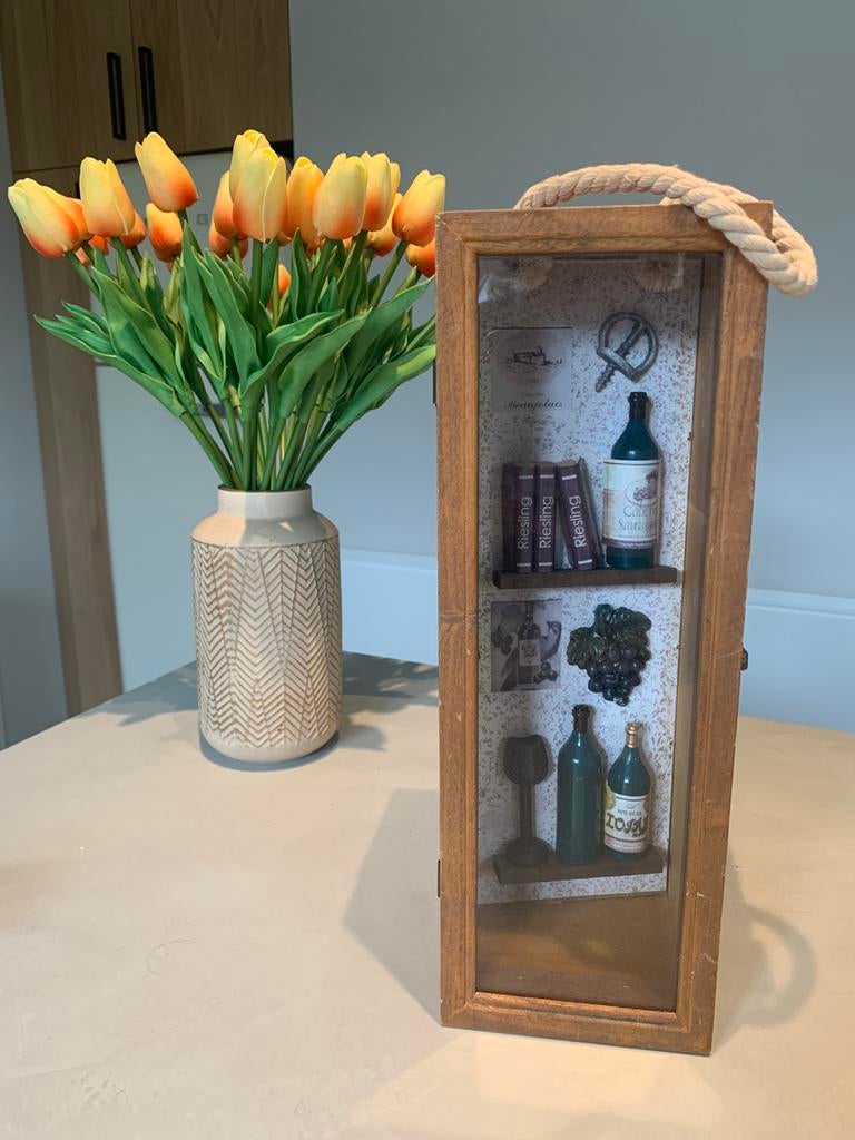 Boîte à vin en bois vintage, fond 3D, boîte à vin en bois, Enlèvement ou Envoi, Comme neuf