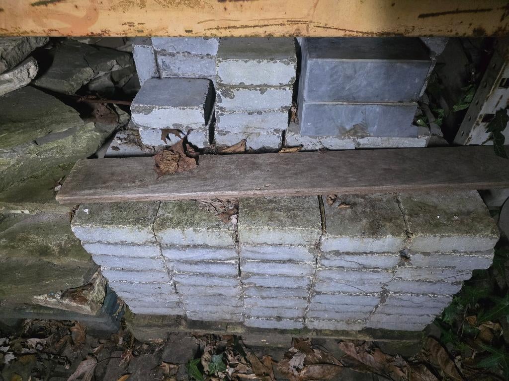 Pavés pierre bleue tambouriné en15/15/5, Jardin & Terrasse, Pavé & Dalles, Comme neuf, Enlèvement, Pierre naturelle, 5 à 10 m²