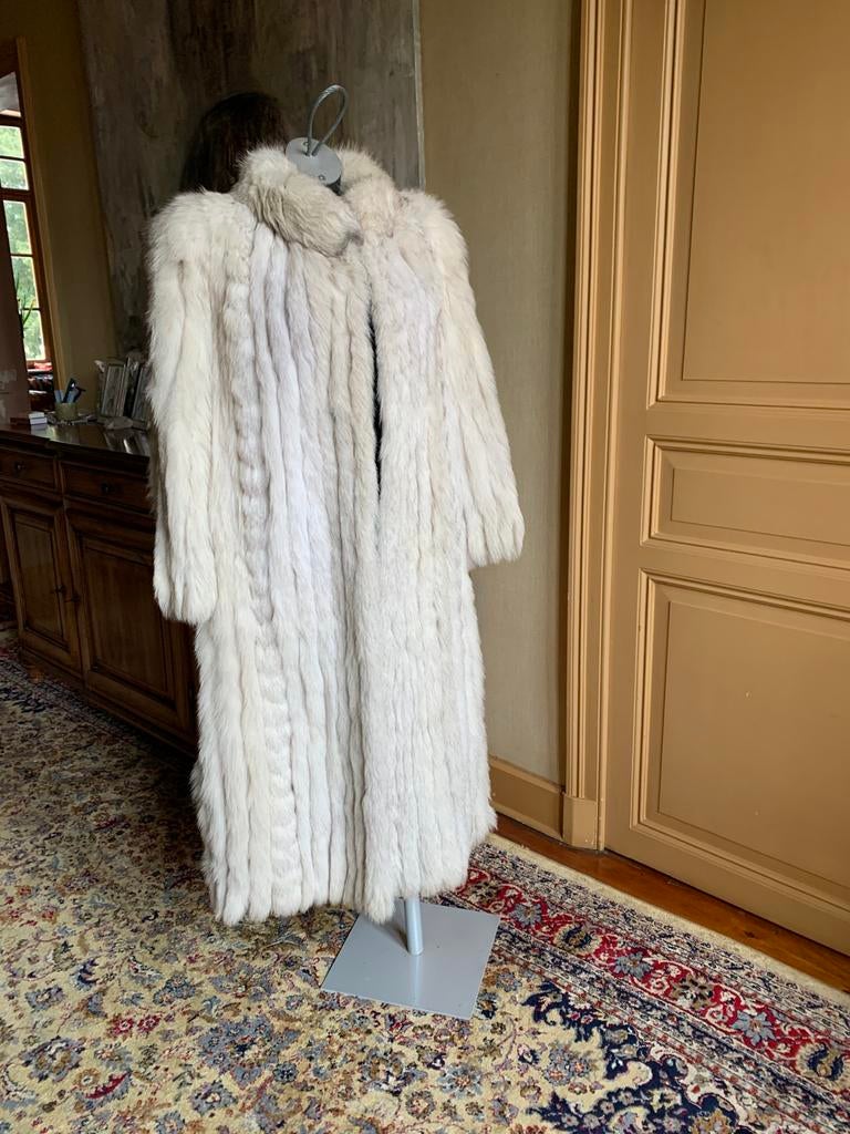 Manteau blanc en fourrure de renard arctique, Enlèvement ou Envoi, Taille 42/44 (L)