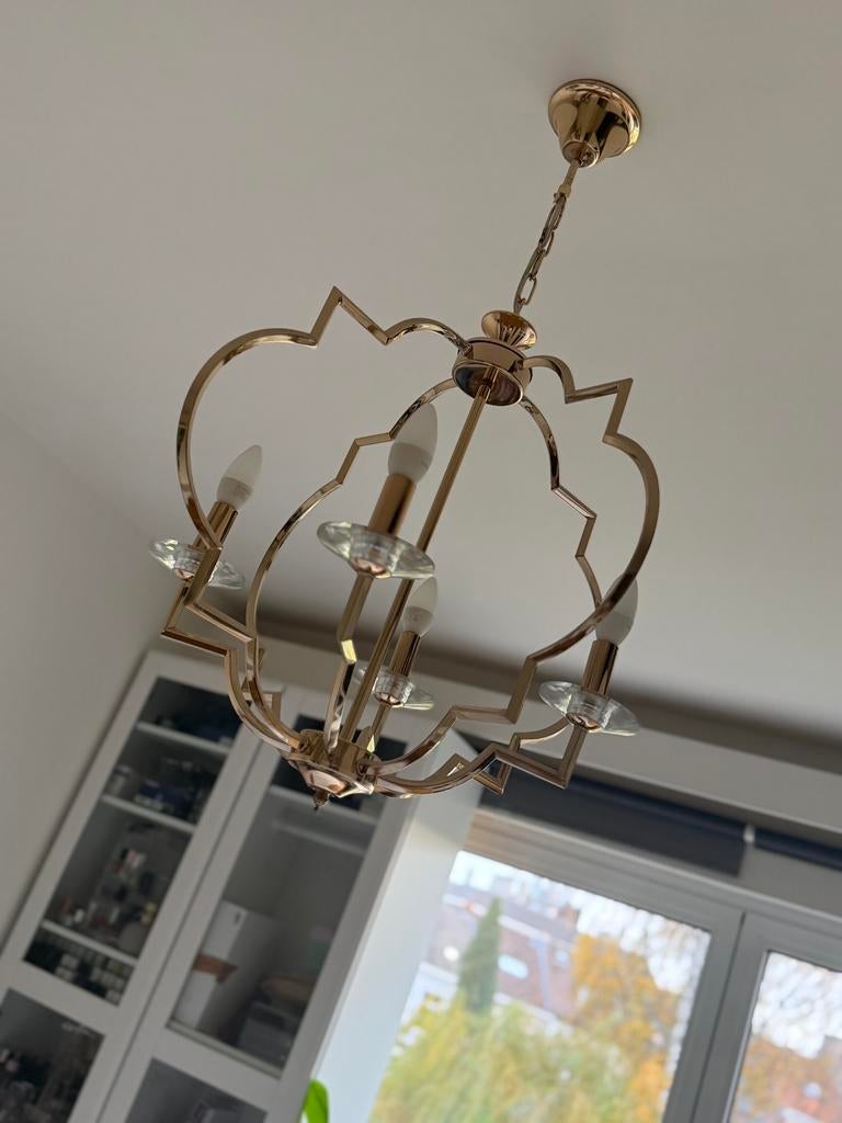 Lustre doré, Maison & Meubles, Enlèvement ou Envoi, Comme neuf