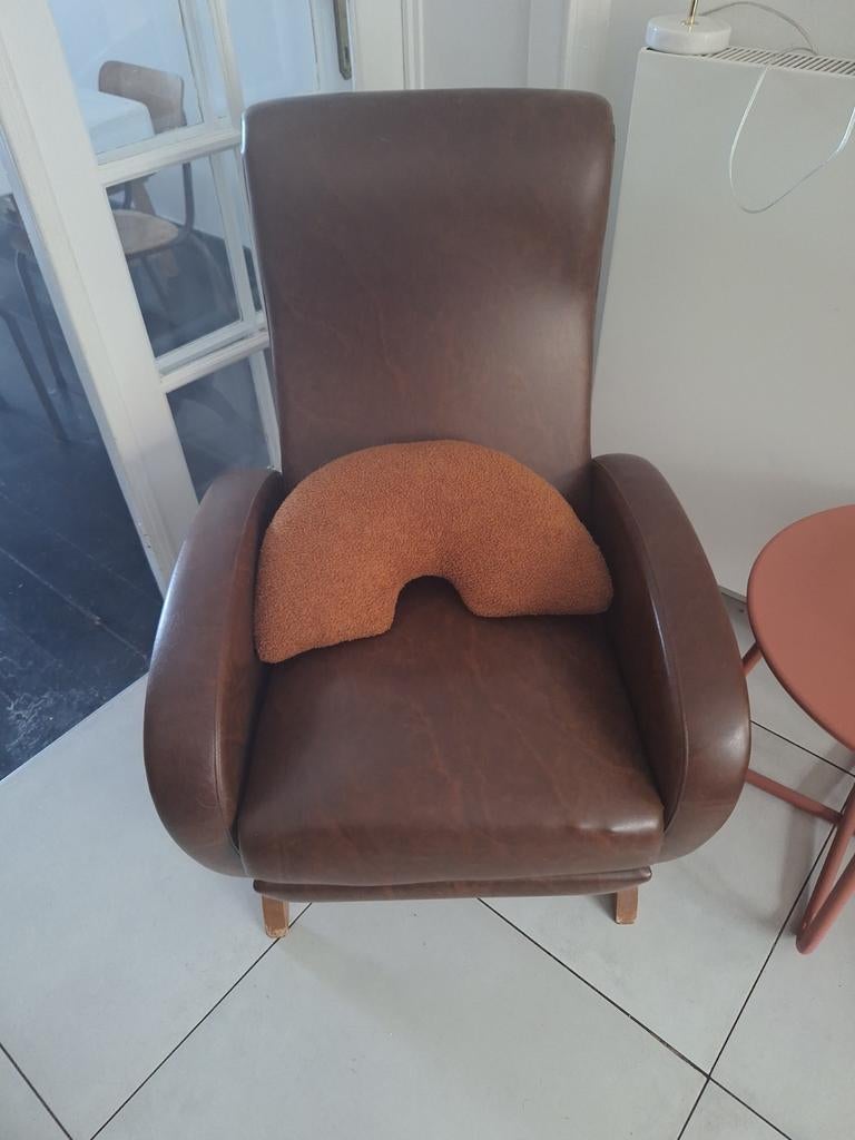 Fauteuil inclinable en cuir marron, Enlèvement, Utilisé, Autres matériaux
