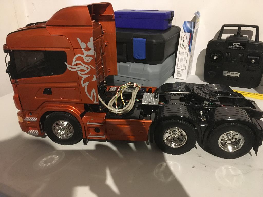 Camion rc 1/14 tamiya highlights orange , Enlèvement, Neuf, Échelle 1:14