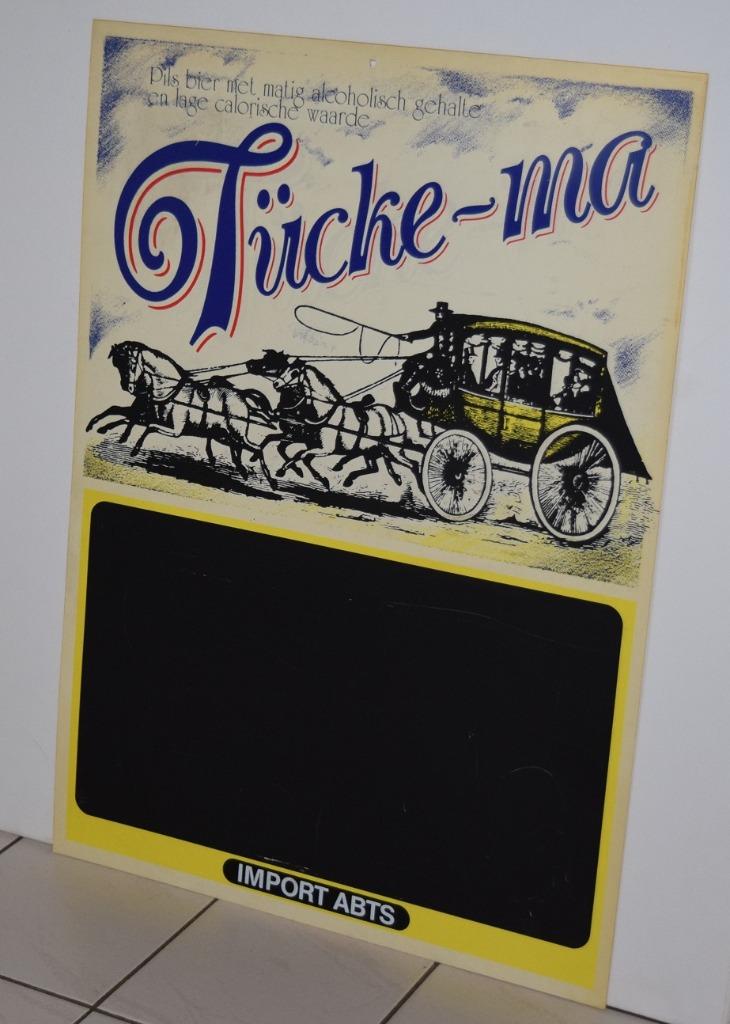 Import Abts Tücke - Ma / Hard plastic zeer oud reclamebord, Verzamelen, Biermerken, Verzenden, Gebruikt, Reclamebord, Plaat of Schild
