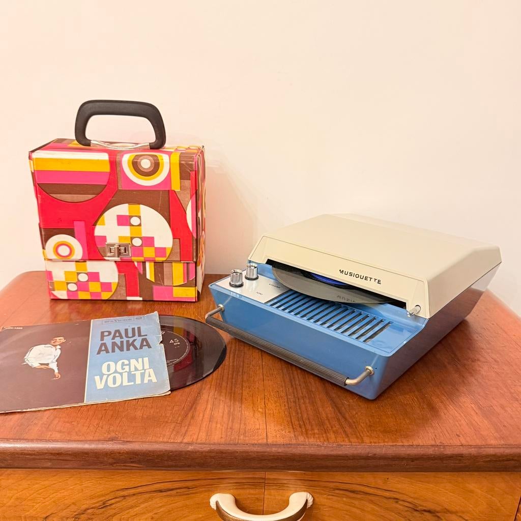 VINTAGE ITALIAANSE PLATENSPELER MUSIQUETTE PLATENSLIKKER, Overige merken, Gebruikt, Automatisch, Verzenden