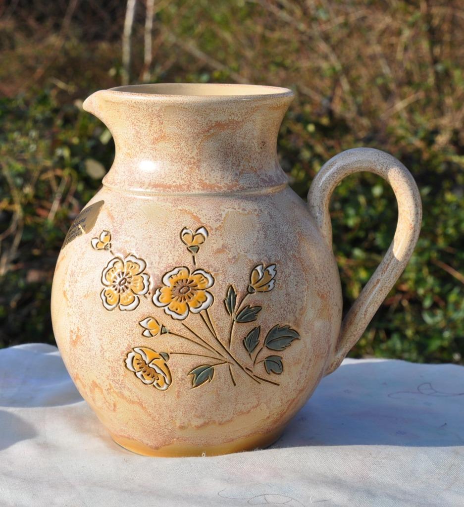 pichet en grès losson decor fleur jaune, Enlèvement ou Envoi