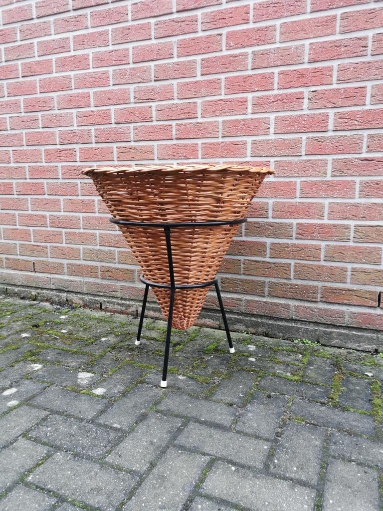 Vintage rotan puntmand Rohe Noordwolde, Huis en Inrichting, Woonaccessoires | Schalen en Manden, Gebruikt, Mand, Ophalen