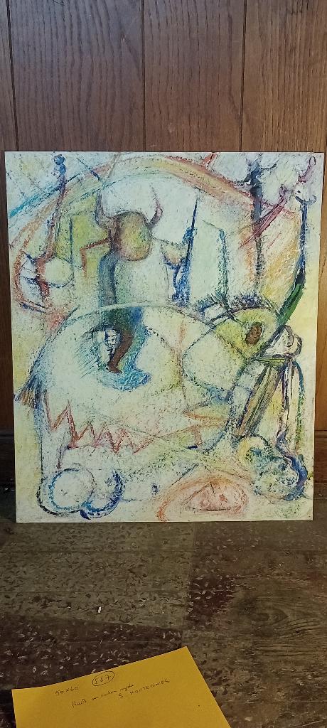 Peinture/pastel mixte signée Serge Montegnies, 50x60, n567, Antiquités & Art, Enlèvement