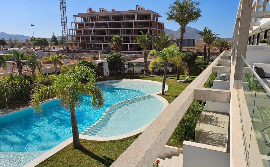 Luxe appartement, zeezicht aan 1000 m² zwembad Costa Calida, Immo, Buitenland, Dorp, 75 m², Spanje, 2 kamers