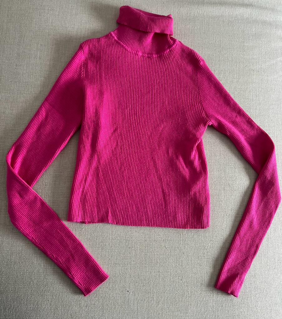 Pull chaud et doux col roulé Bershka taille L, Taille 42/44 (L), Enlèvement ou Envoi, Rose, Comme neuf