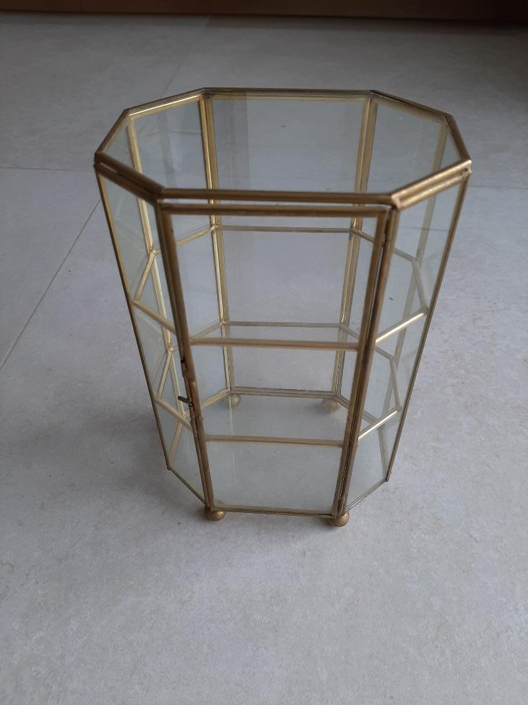 vitrine miniature vintage octogonale, Enlèvement ou Envoi