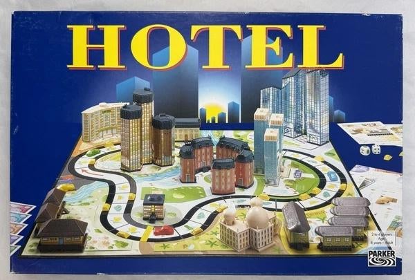 Hotel Bordspel Parker Hasbro Blauwe Doos Vintage 2004, Hobby en Vrije tijd, Gezelschapsspellen | Bordspellen, Zo goed als nieuw