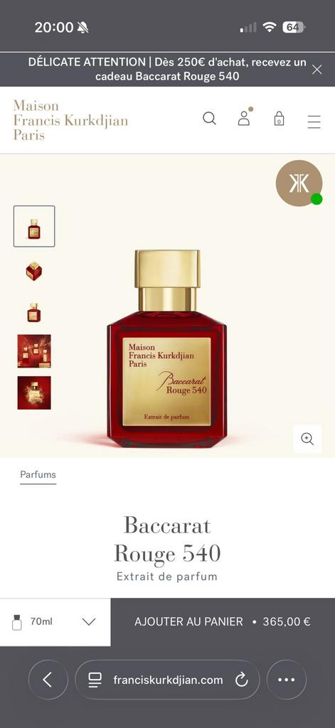 Barracat rouge 540 parfum, Enlèvement, Comme neuf