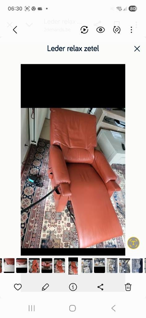 Leder zetel relax, Ophalen of Verzenden