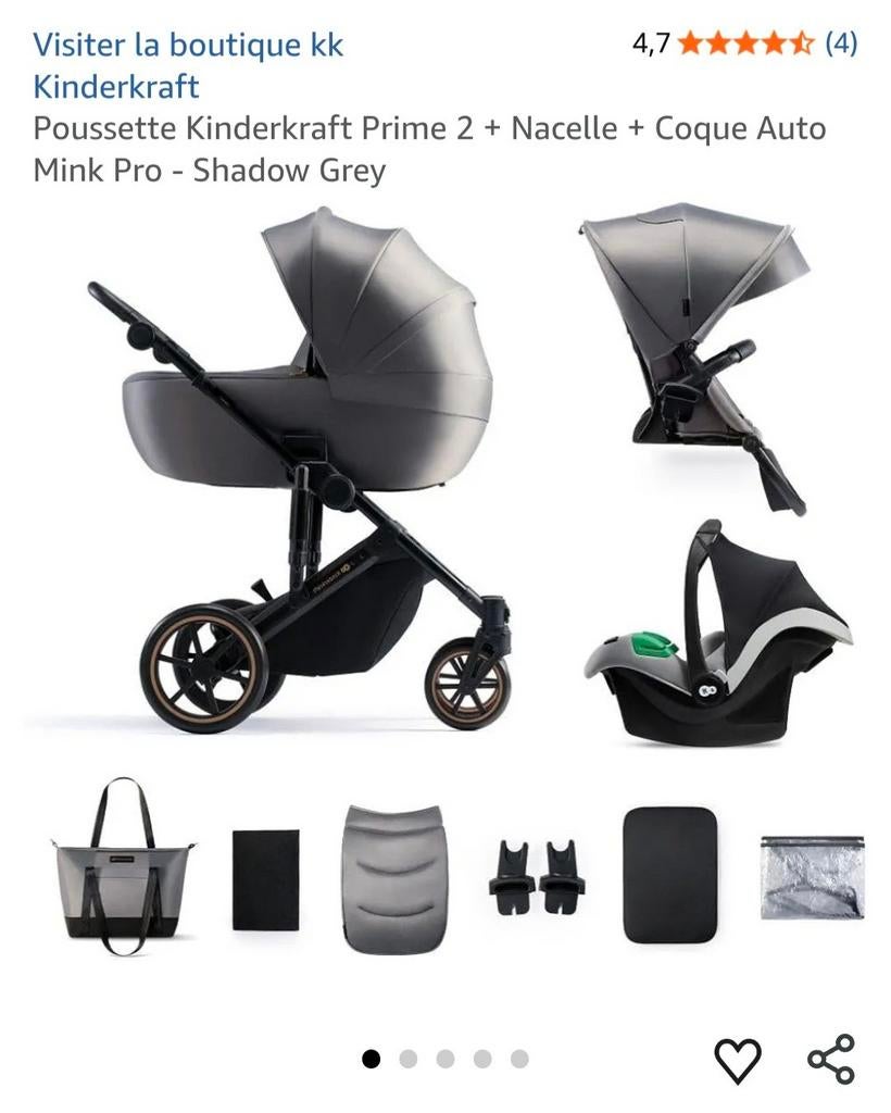 Poussette Kinderkraft 3en1 Prime 2 Pro, Enlèvement, Poussette