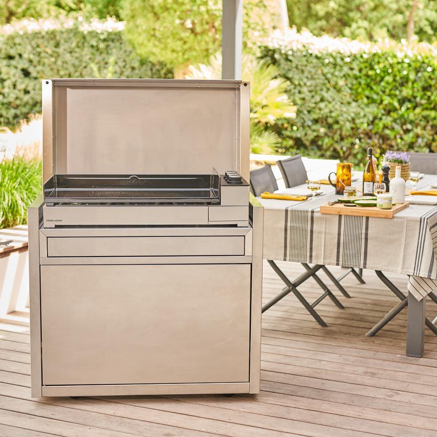 Plancha et meuble Inox Forge Adour, Jardin & Terrasse, Enlèvement, Comme neuf