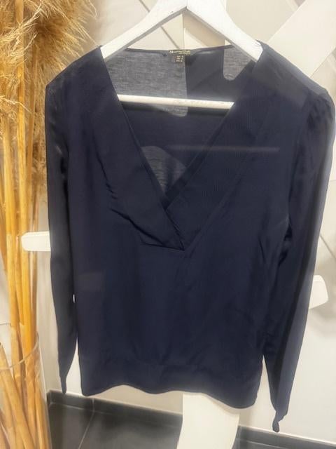 magnifique chemisier bleu foncé Massimo Dutti S, Massimo Dutti, Enlèvement ou Envoi, Comme neuf, Taille 36 (S)
