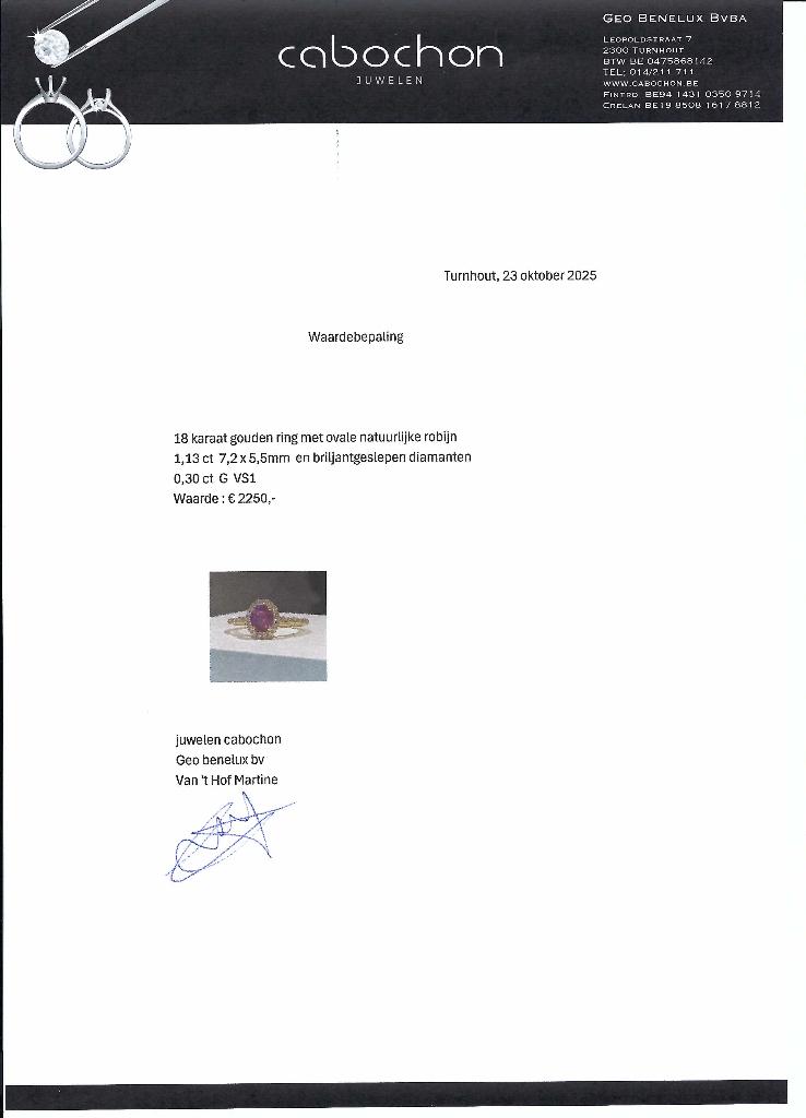 Robijnen ring, Bijoux, Sacs & Beauté, Bagues, 18 à 19, Or, Comme neuf, Or