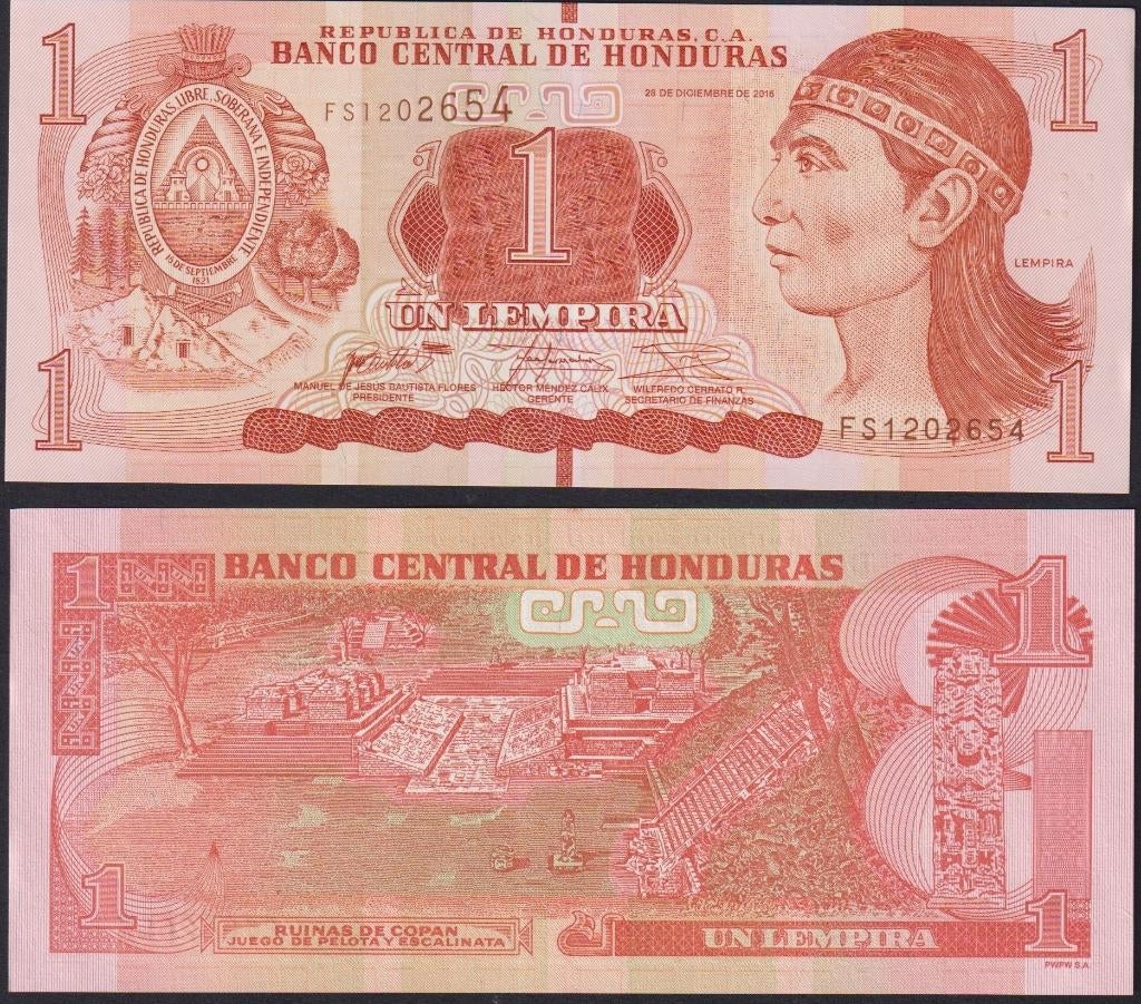 Honduras 1 Lempira, Postzegels en Munten, Bankbiljetten | Amerika, Ophalen of Verzenden, Zuid-Amerika, Los biljet