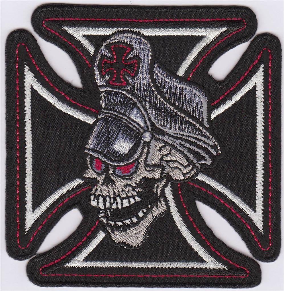 Iron Cross Skull stoffen opstrijk patch embleem #4, Verzenden, Nieuw