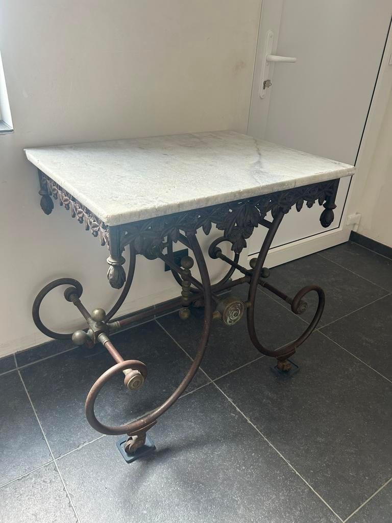 Unieke prachtige antieke beenhouwerstafel ruim 125 jaar oud, Ophalen