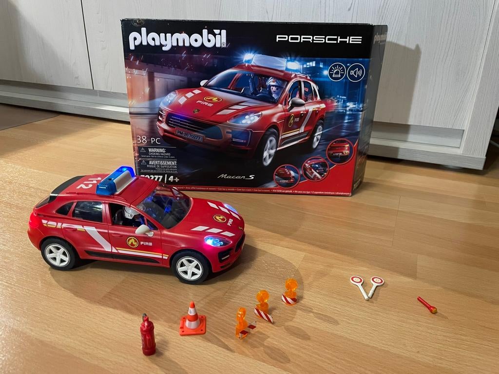 Playmobil Porsche pompiers 70277 (+4 ans), Kinderen en Baby's, Speelgoed | Playmobil, Ophalen, Zo goed als nieuw