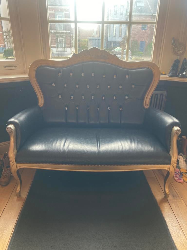 Barok zetel met diamanten zwart met goud frame., Enlèvement