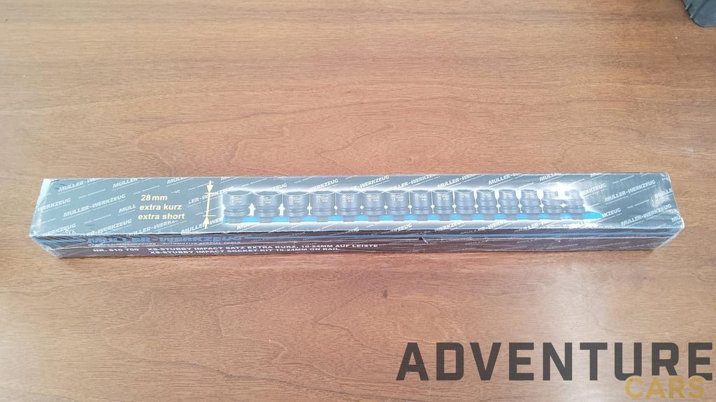 XS-STUBBY impact socket kit 10-24mm on rail, Bricolage & Construction, Outillage | Pièces de machine & Accessoires, Neuf, Enlèvement ou Envoi