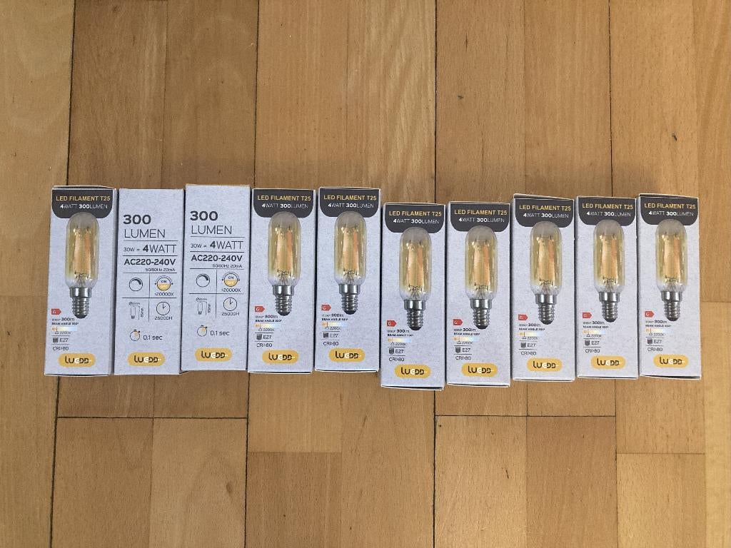 Lot de 10 ampoules filaments neuves LED E27 4W blanc chaud, Ophalen, Nieuw, Overige fittingen, Led-lamp
