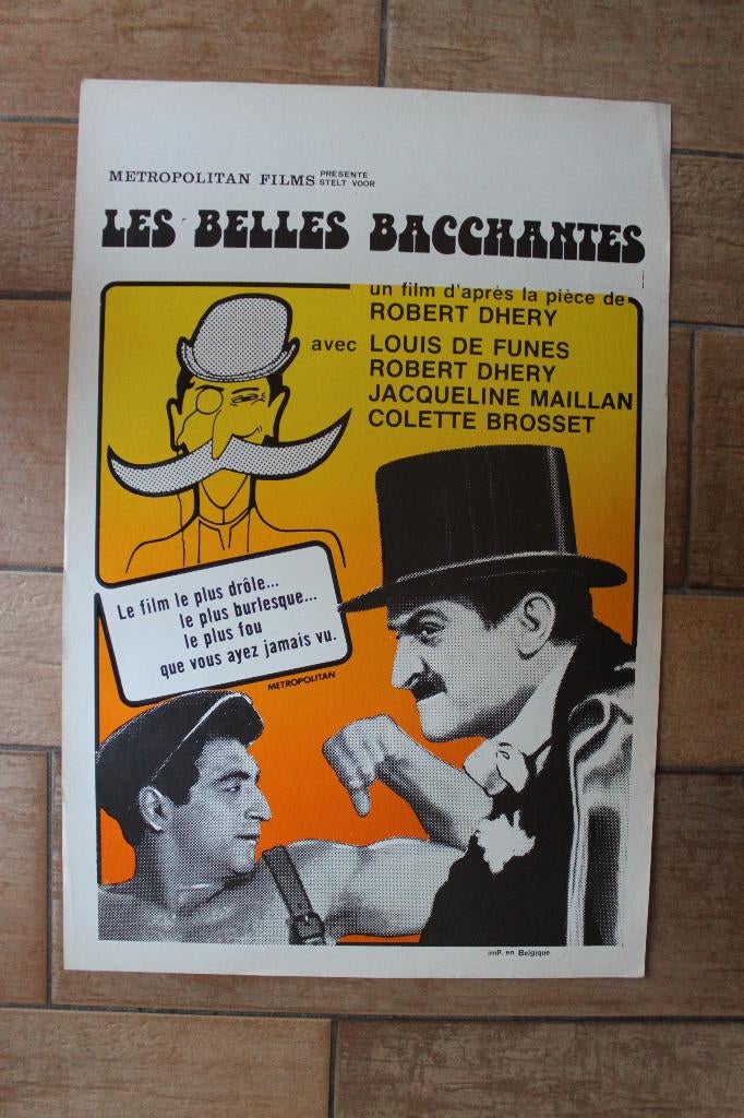 filmaffiche Louis De Funes les belles bacchantes filmposter, Collections, Enlèvement ou Envoi, Rectangulaire vertical, A1 jusqu'à A3