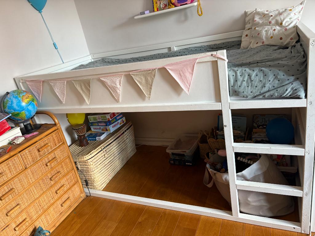 Lit mezzanine mi-hauteur 1 personne, Enlèvement, Utilisé, Lit mezzanine