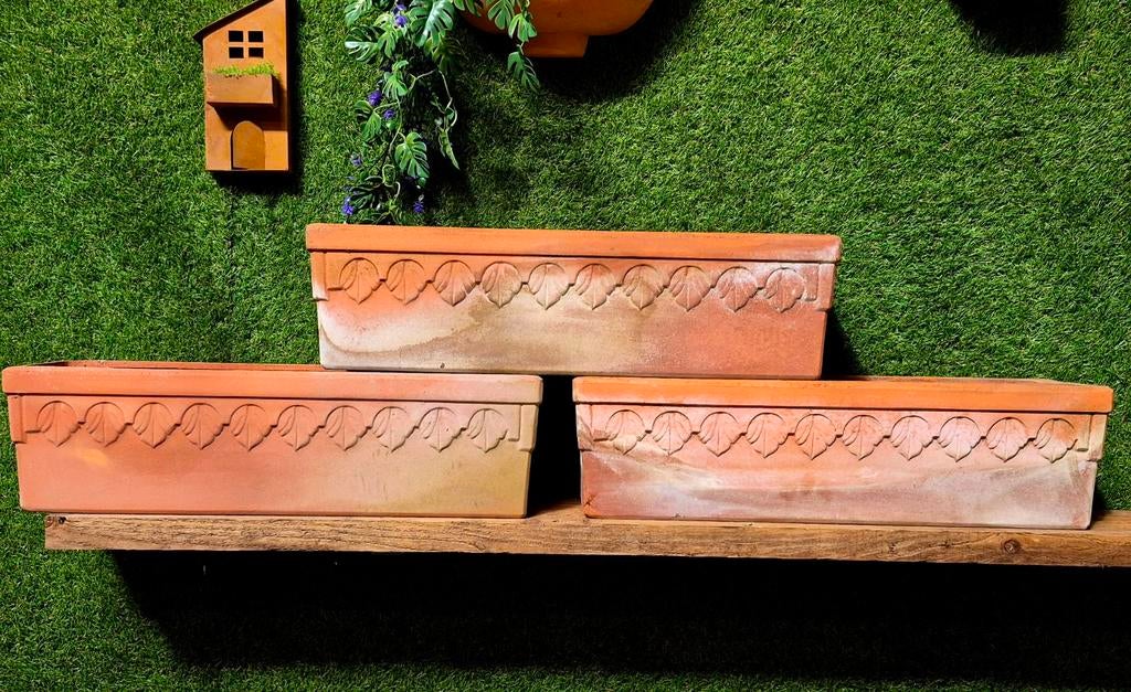 Rechthoekige terracotta bloempot 60 cm, Tuin en Terras, Ophalen