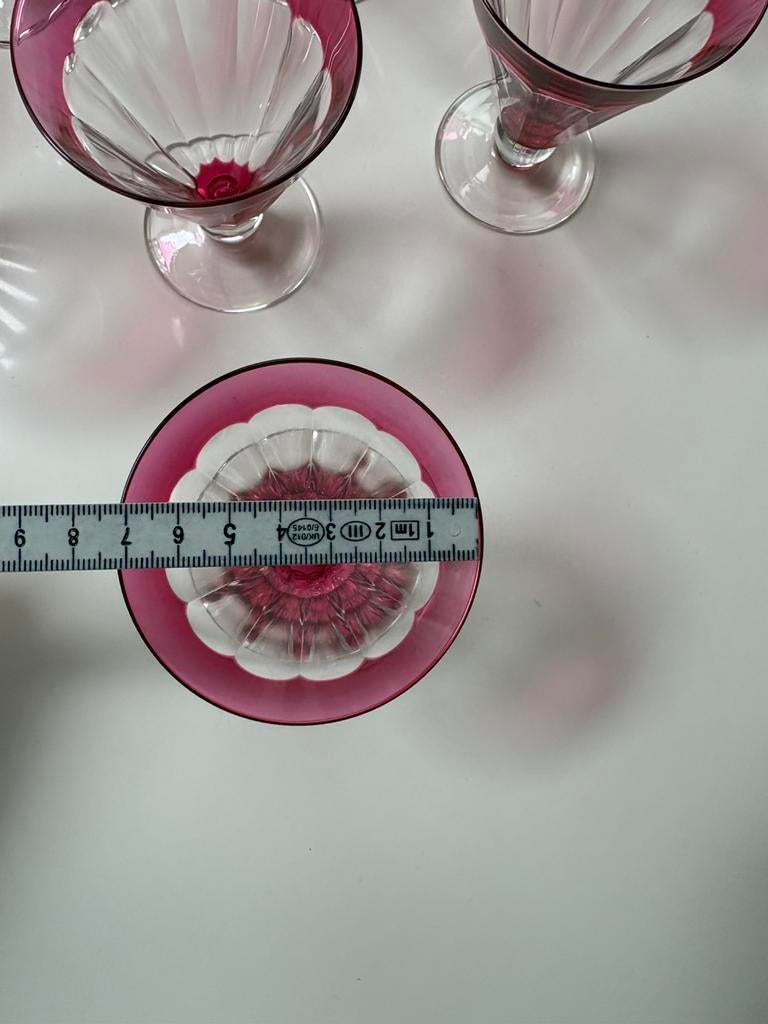 12 ruby cut cristal champagne coupes Val Saint Lambert, Antiek en Kunst, Ophalen of Verzenden