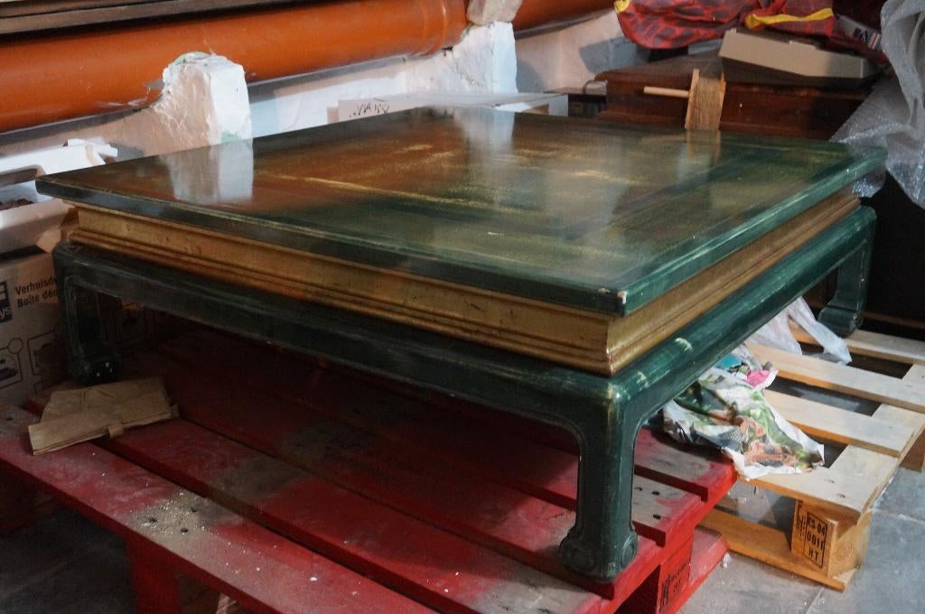 Mooie Oosterse bijzettafel (34,5X100X100 cm), Minder dan 45 cm, Gebruikt, 75 cm of meer, Rechthoekig