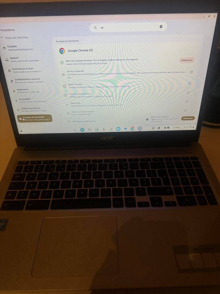 Chromebook Acer, Informatique & Logiciels, Enlèvement ou Envoi, Comme neuf