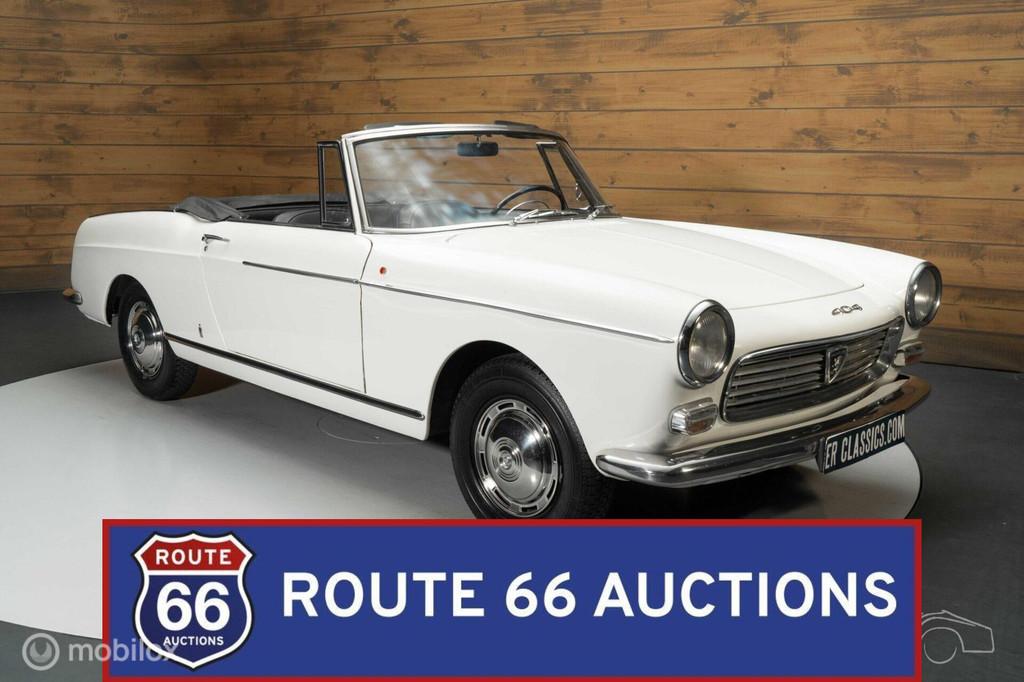 Peugeot 404 Cabriolet | 1966 | Route 66 Auctions, Auto's, Zwart, Bedrijf, Handgeschakeld, Overige carrosserie