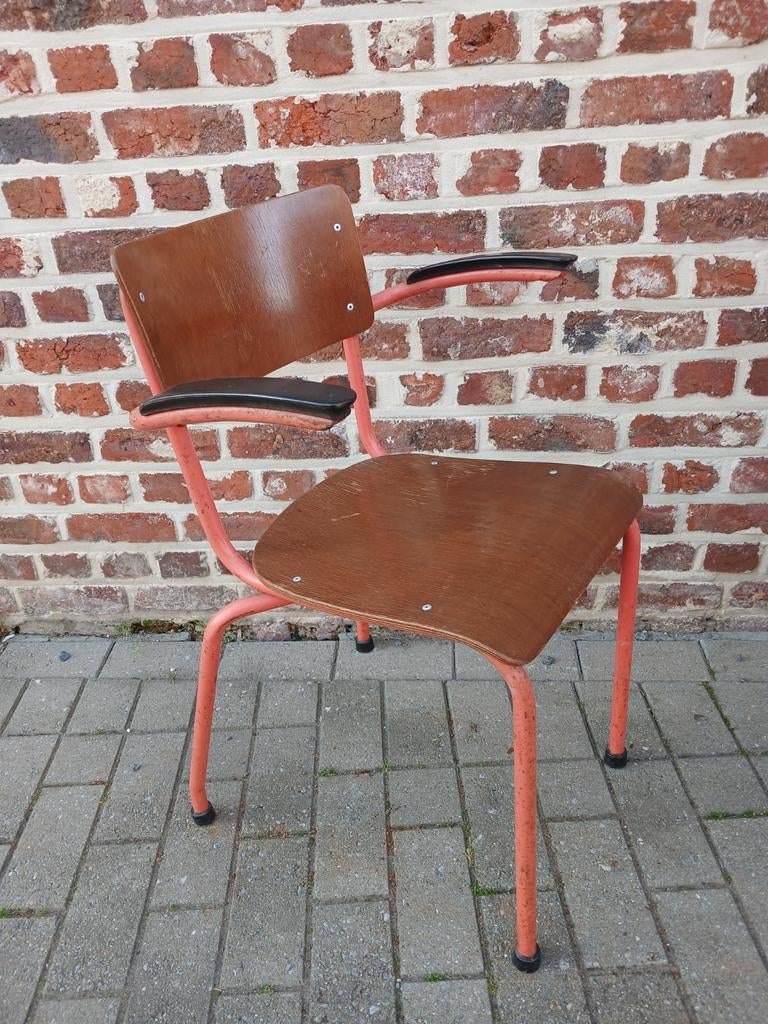 5 Vintage schoolstoelen, Huis en Inrichting, Ophalen, Metaal
