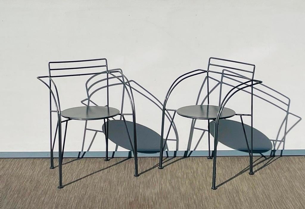2 Pascal Mourgue stoelen - Fermob  Vintage 80s Armstoelen, Antiek en Kunst, Antiek | Meubels | Stoelen en Sofa's, Ophalen of Verzenden