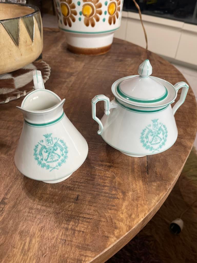 Antiek 1870 akkergem melk en suiker vrijschutters, Ophalen of Verzenden