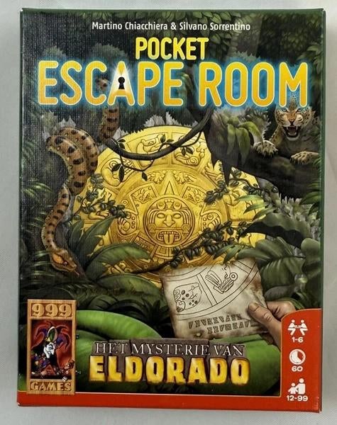 999 Games Pocket Escape Room Mysterie van Eldorado 2018, Hobby en Vrije tijd, Verzenden, Zo goed als nieuw, 999 Games