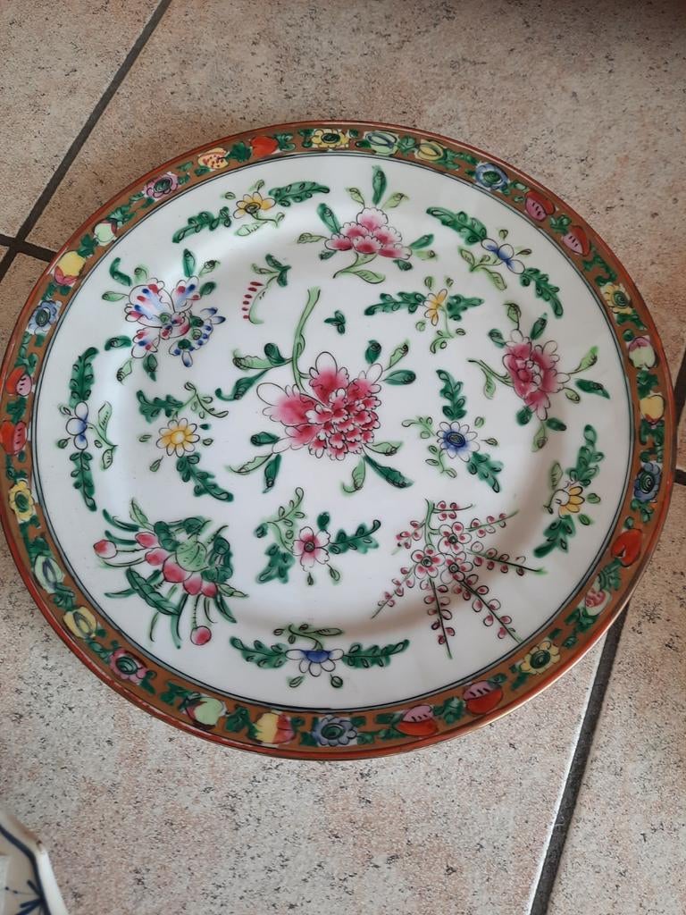 Assiette vintage chinoise 27 cm, Antiquités & Art, Enlèvement ou Envoi