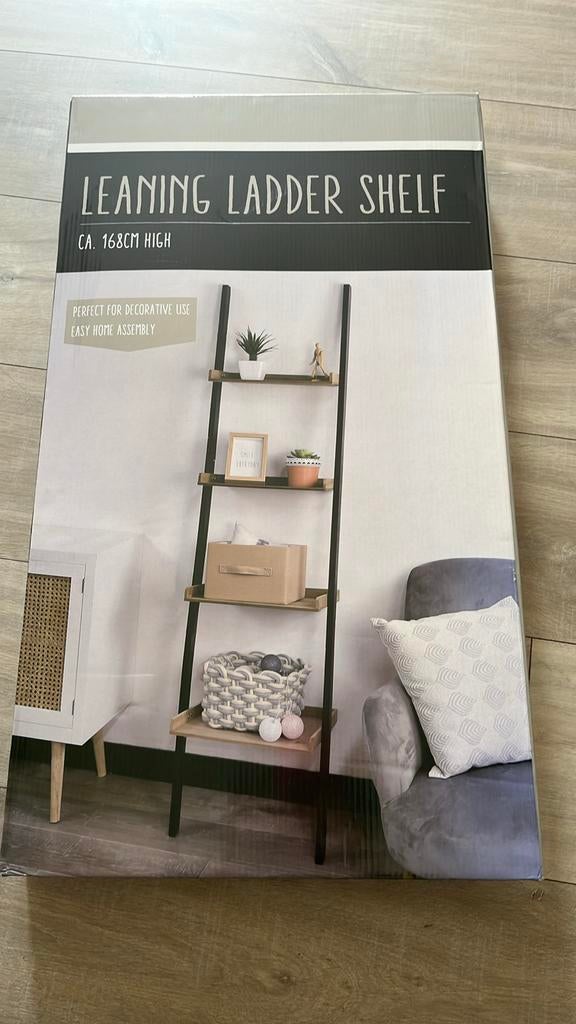 Etagere échelle bois et bois noir. Neuf et emballé, Enlèvement ou Envoi, Neuf