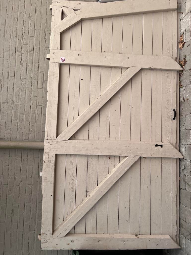 Antieke hoevepoort 255 cm H x 278 cm B, 200 cm ou plus, Enlèvement ou Envoi, Portail battant, Utilisé