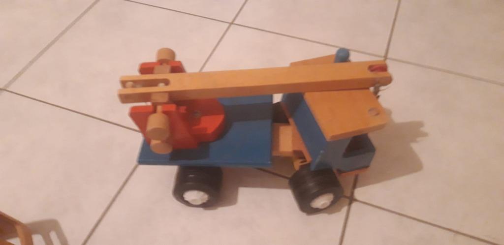 Set houten speelgoed auto/camion, Ophalen, Gebruikt, Rij- of Hobbelspeelgoed